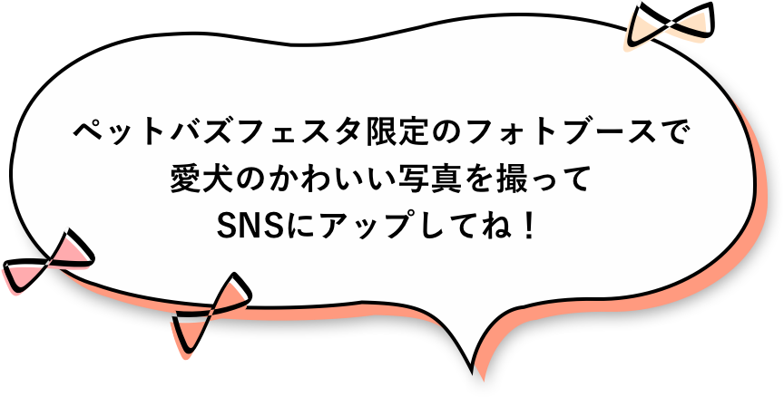 ペットバズフェスタの限定フォトブースで愛犬のかわいい写真を撮ってSNSにアップしてね！